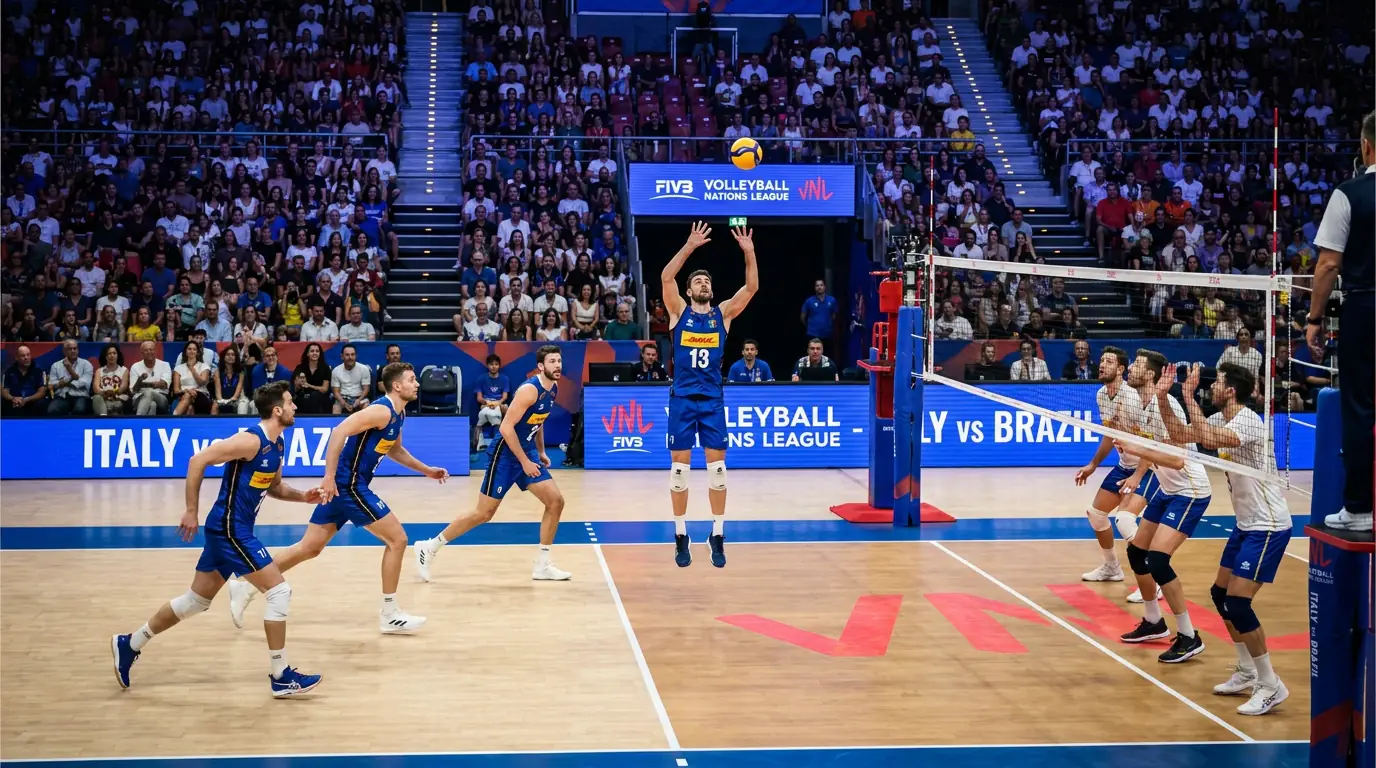 Мач от Volleyball Nations League 2026 в международна арена